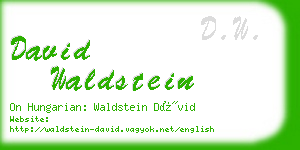 david waldstein business card